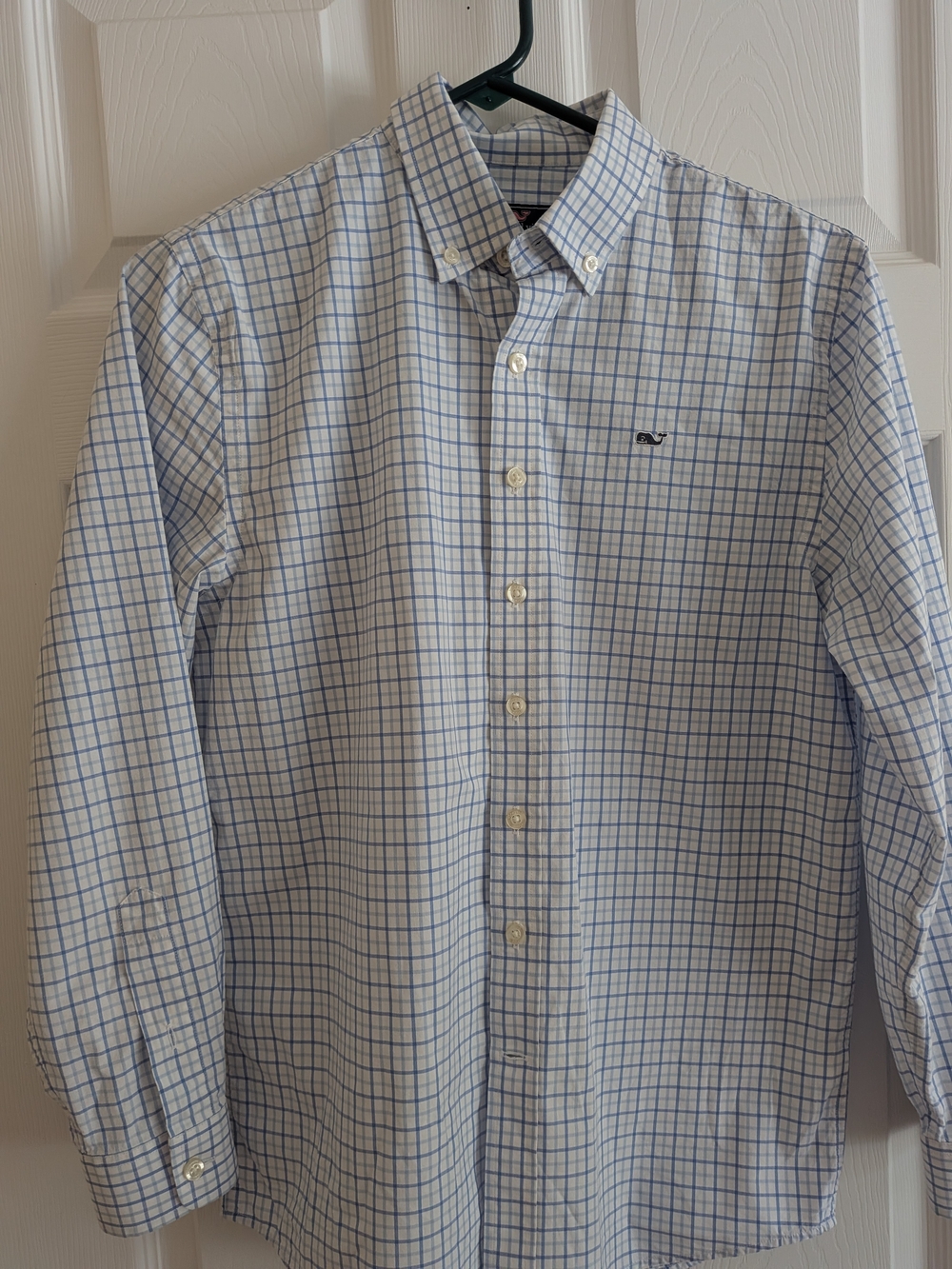 Vineyard Vines Blue and White Windowpane Button-Down Shirt